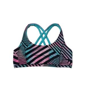 Ivivva Kids Sports bra - Pink and Blue Striped